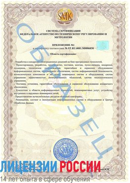 Образец сертификата соответствия (приложение) Отрадное Сертификат ISO 27001